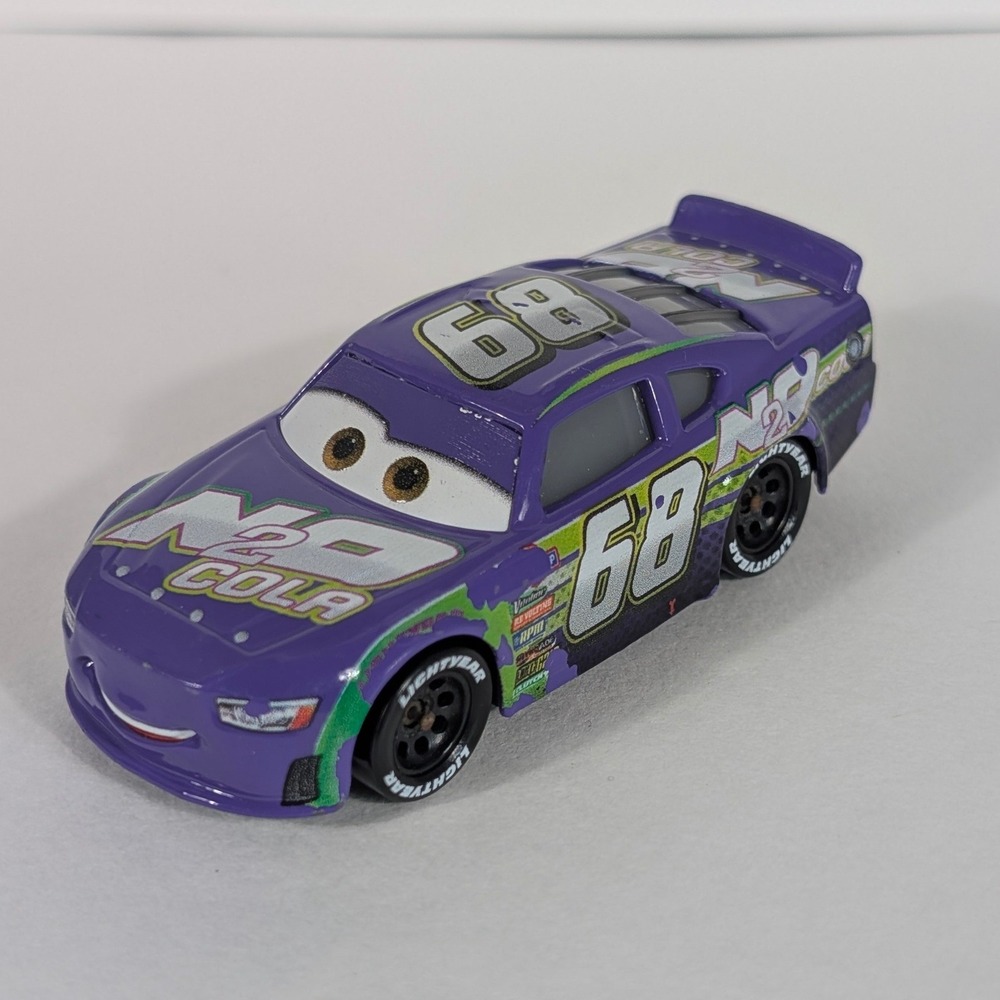 Disney Pixar Cars Mattel Parker Brakeston N2O Cola #68 Purple Diecast Toy Car